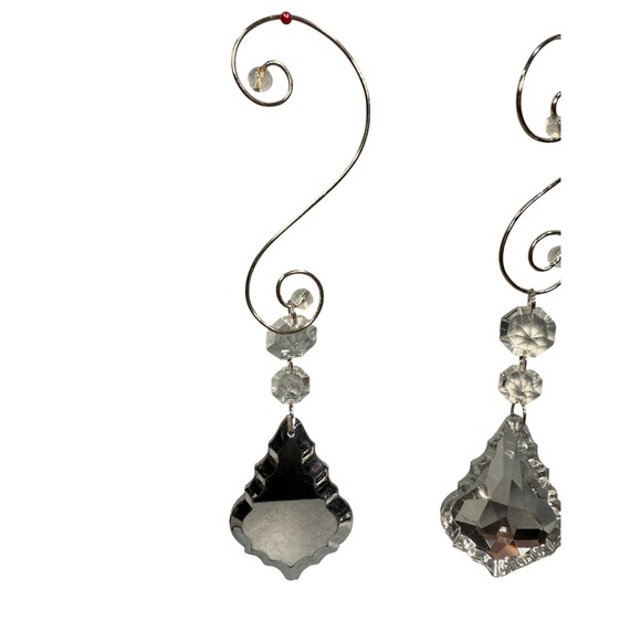 Crystal Chandelier Ornaments Suncatcher Set of 3 w/ Wire Hangers VTG Y2K Decor - Picture 5 of 16